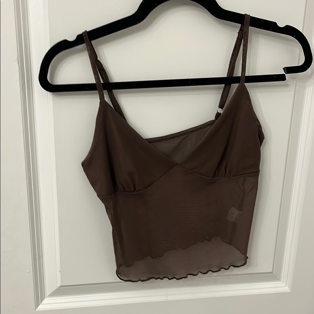 Brown Sheer Camisole Top